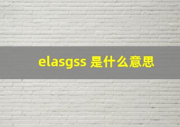 elasgss 是什么意思